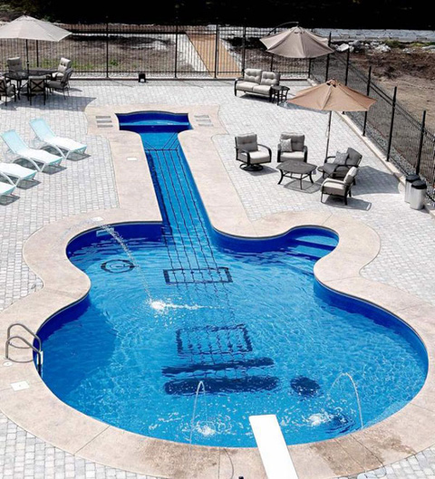 guitar swimming pool