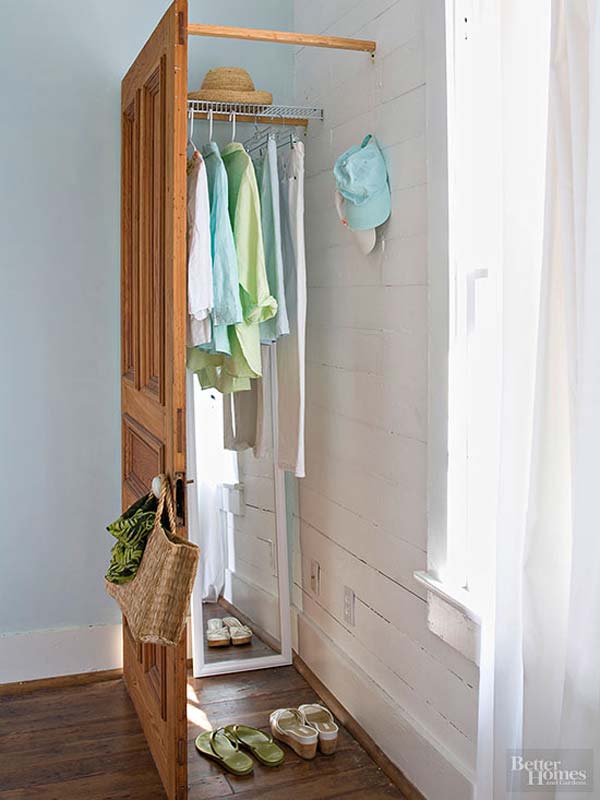 closet diy storage clothes low space door corner freestanding wood dressing coat alternative bedroom idea creative without create install alternatives