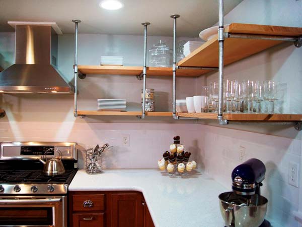 diy kitchen shelf design