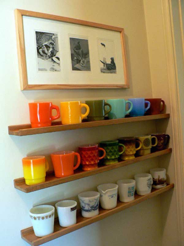 coffee cup shelving