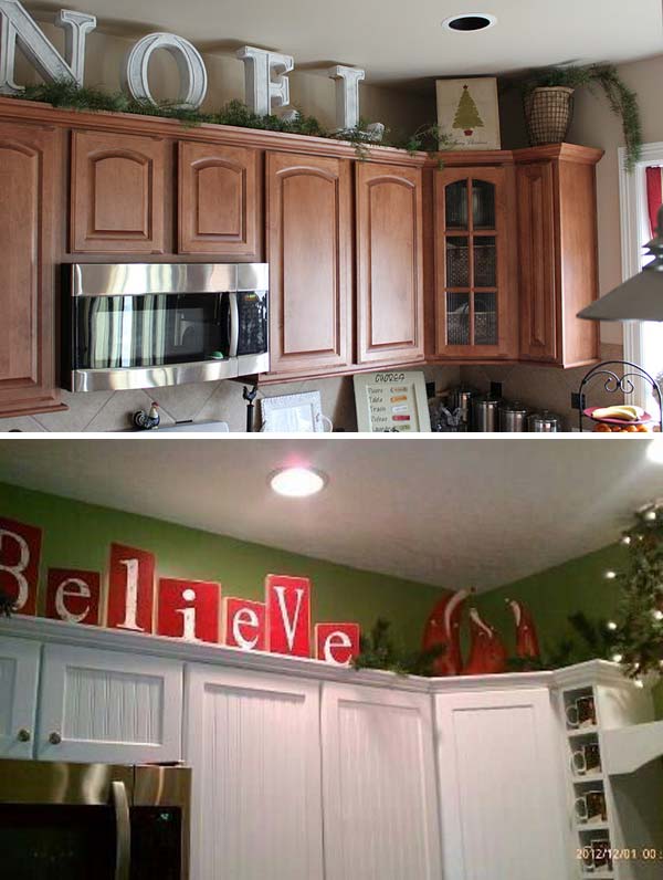 Christmas Decorating Ideas Above Kitchen Cabinets | Cabinets Matttroy
