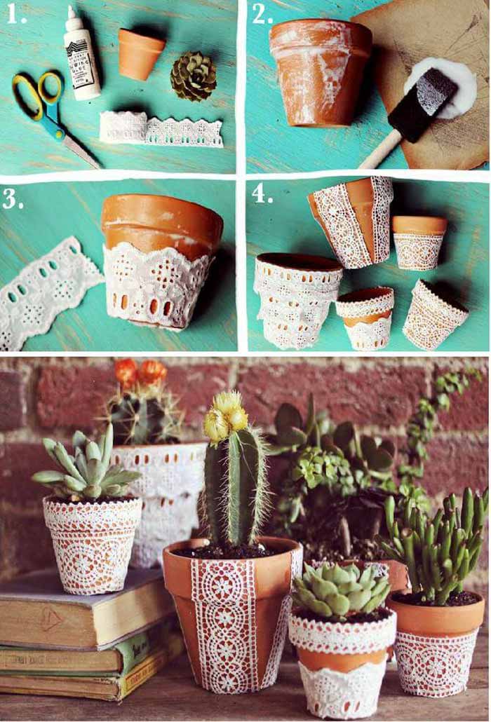7 Small flower pot decoration ideas