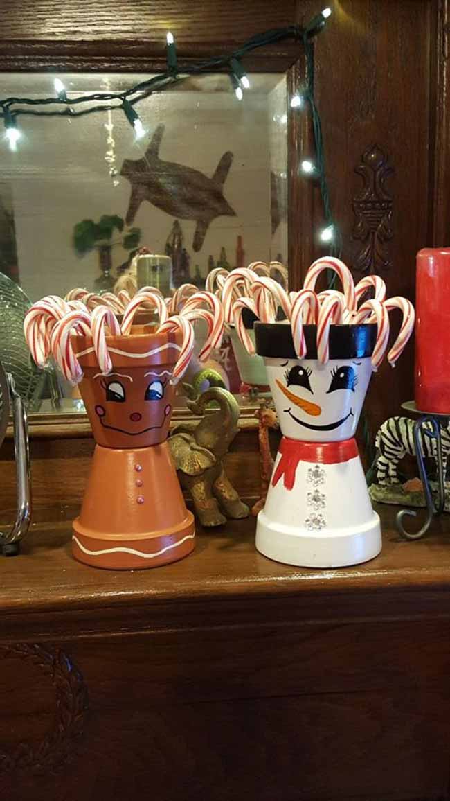 Terracotta Pot - Christmas Santa Candy Bowl by Evalani Crafty-Diva